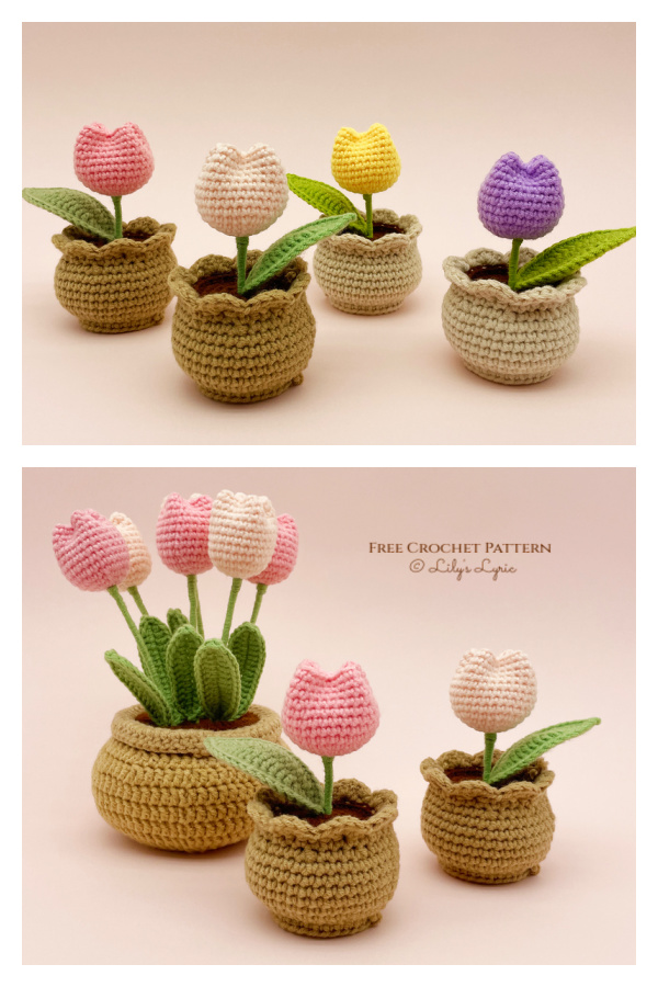 Mini Tulip Pot Free Crochet Pattern