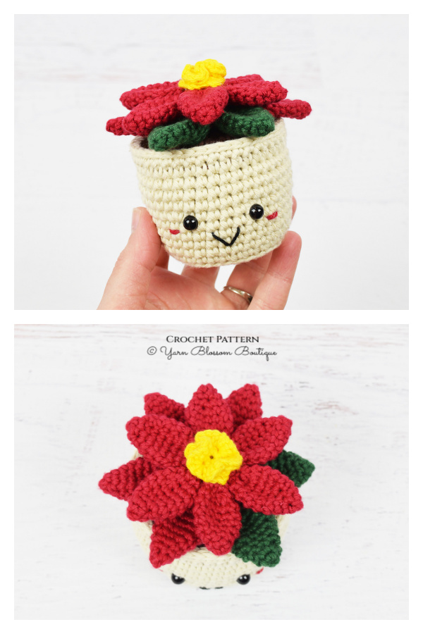 Potted Poinsettia Crochet Pattern