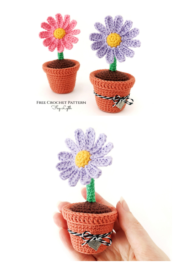 No-Sew Flower Pot Free Crochet Pattern