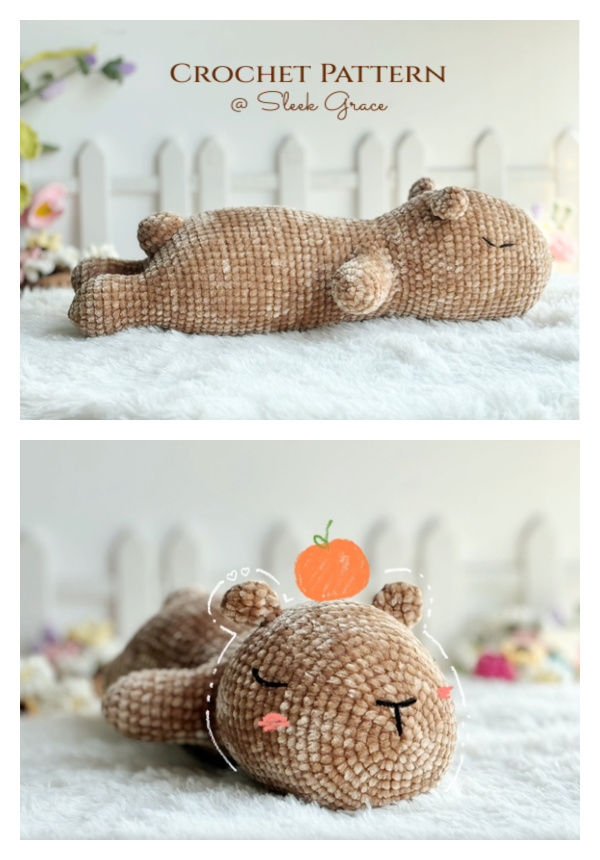 Amigurumi Lying Capybara Crochet Pattern