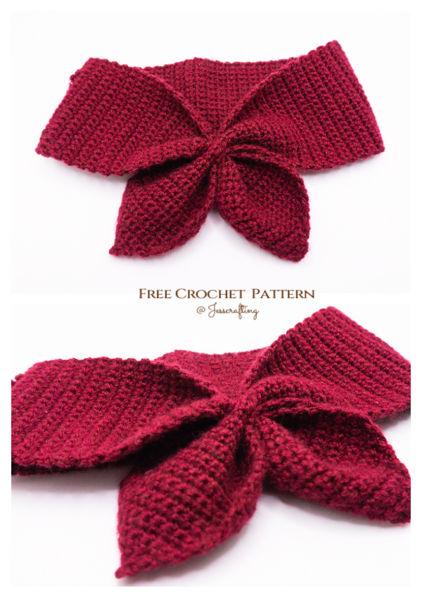 Neckerchief - Bow Tie Scarf Free Crochet Pattern