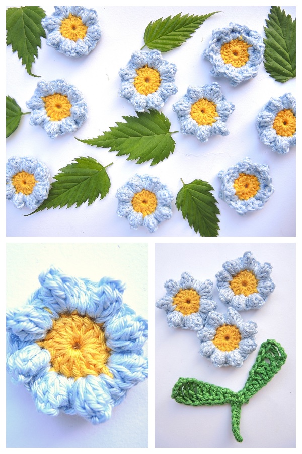 Forget-Me-Not Flower FREE Crochet Pattern