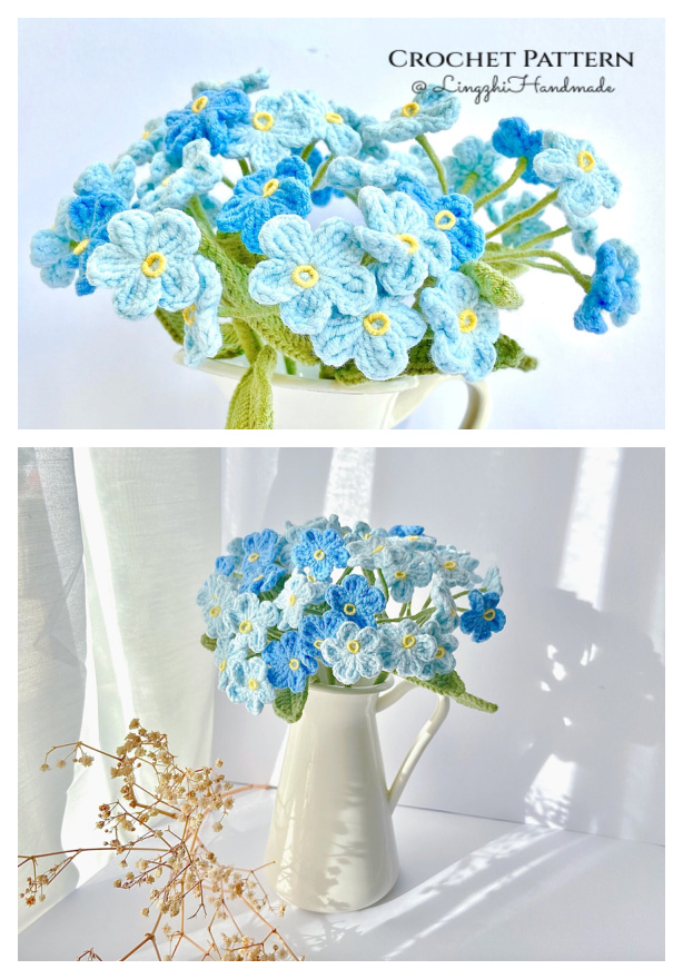 Forget Me Not Flower Bouquets Crochet Pattern