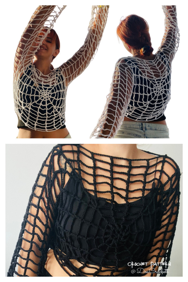 Halloween Spider Mesh Tops Crochet Patterns