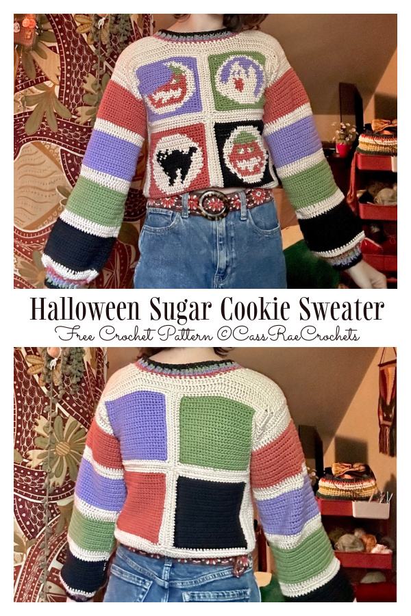 Halloween Sugar Cookie Sweater Crochet Pattern