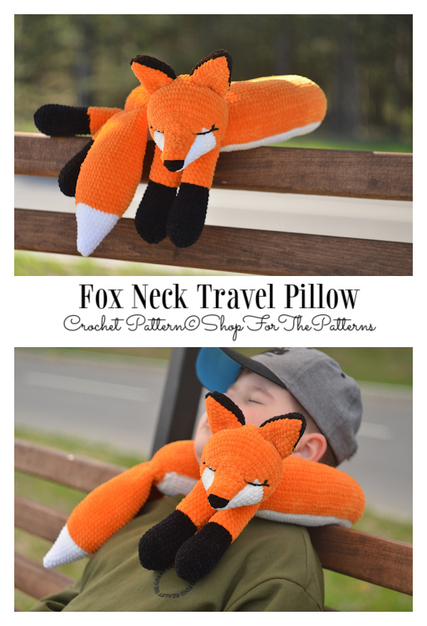 Fox Neck Travel Pillow Crochet Pattern