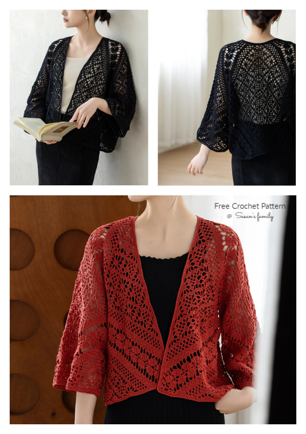 Ziqi Lace Cardigan Free Crochet Pattern + Video