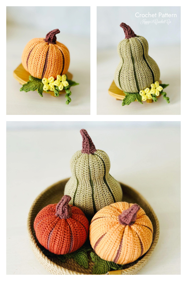 Decorative Pumpkin Crochet Pattern - in 3 SIZES