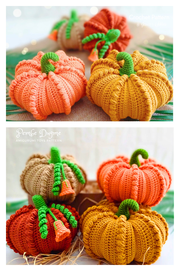 Bobble Pumpkin in 2 Sizes Crochet Pattern