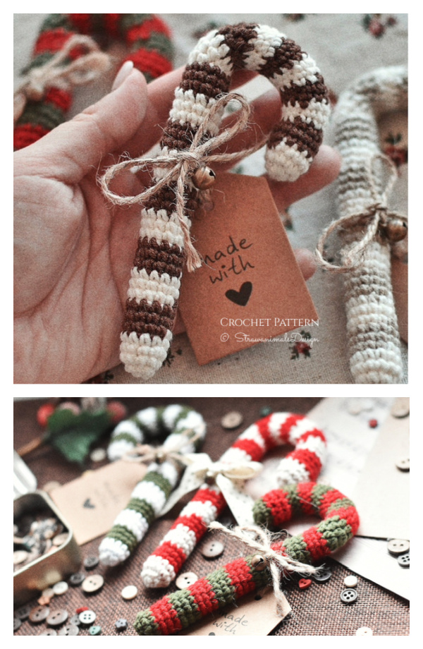 Christmas Candy Cane Ornament Crochet Patterns