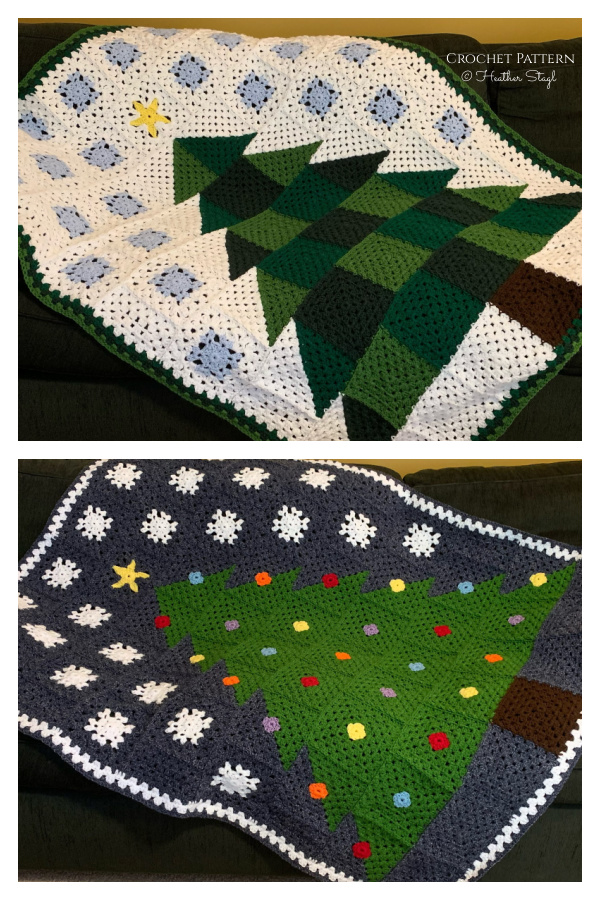 Christmas Tree Afghan Blanket Crochet Pattern