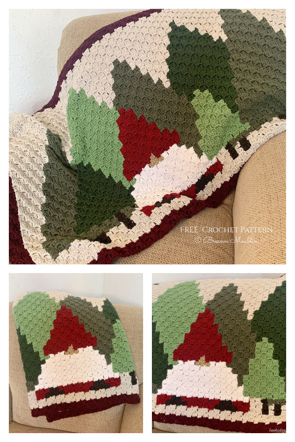 Christmas Gnome C2C Blanket Free Crochet Pattern