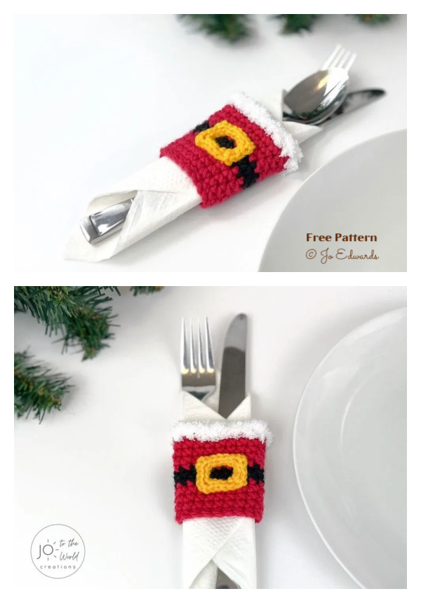 Christmas Cutlery Holder FREE Crochet Pattern