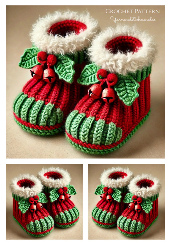 One-of-a-Kind Crochet Christmas Slippers Crochet Patterns