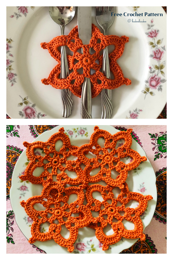 3- snowflake Christmas Cutlery Holder Free Crochet Pattern 3- snowflake Christmas Cutlery Holder Free Crochet Pattern