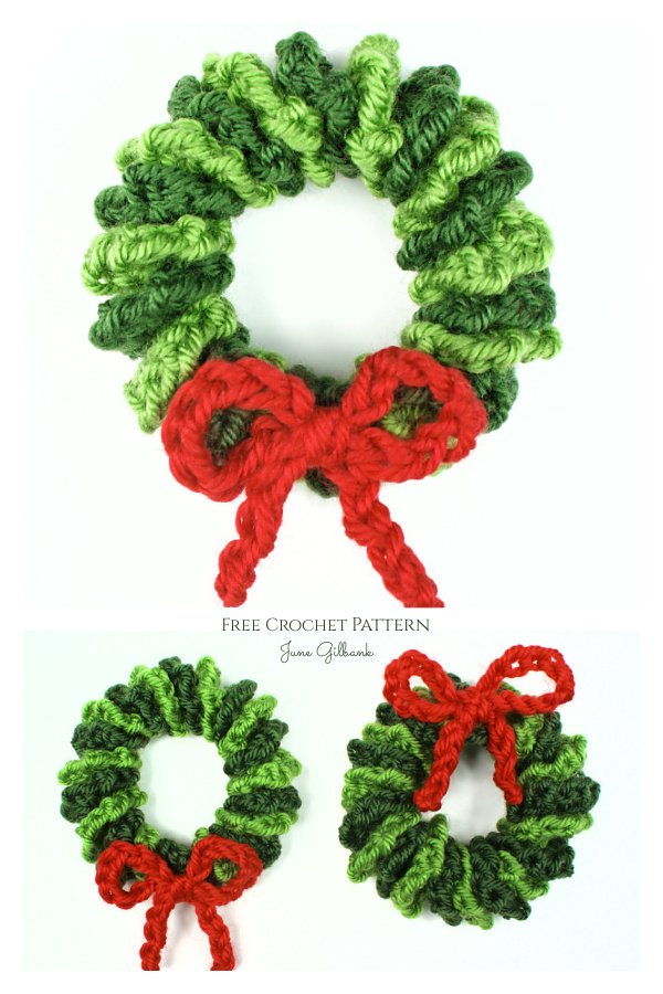 Mini Wreath Ornament Crochet Pattern