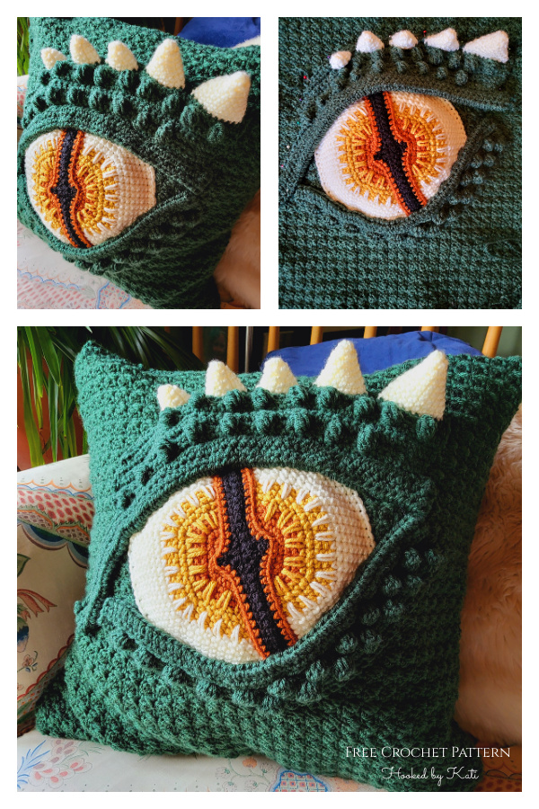 Dragon Eye Pillow Free Crochet Pattern