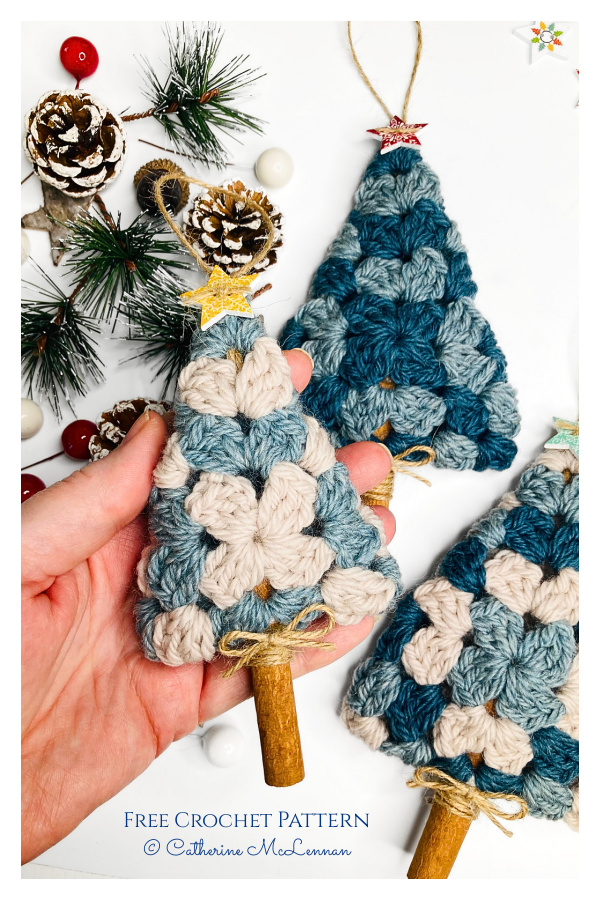 Granny Square Christmas Trees Free Crochet Pattern