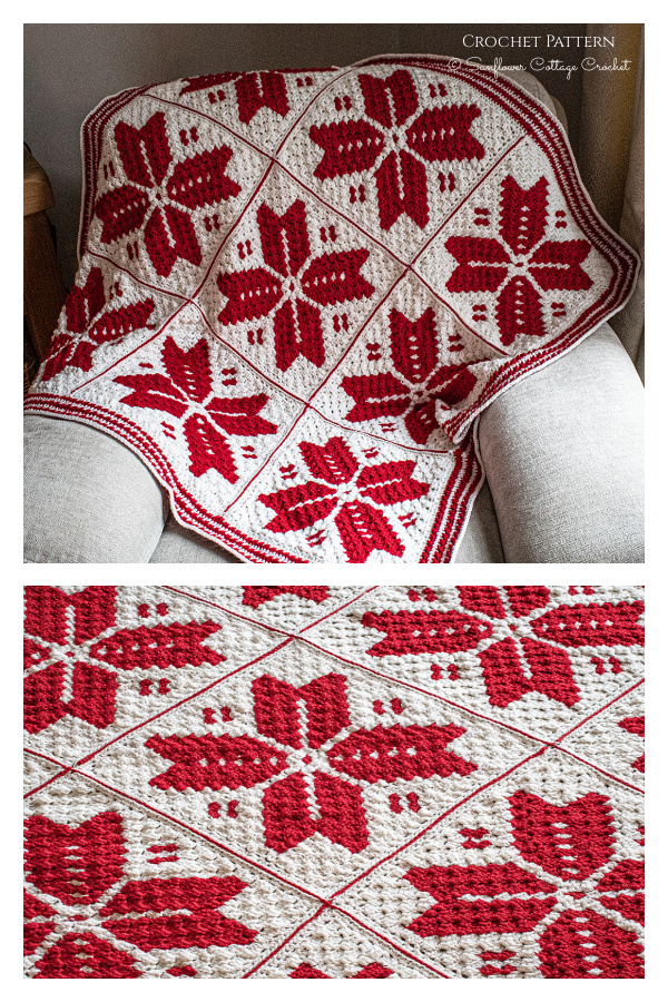 Nordic Snowflakes Blanket Crochet pattern