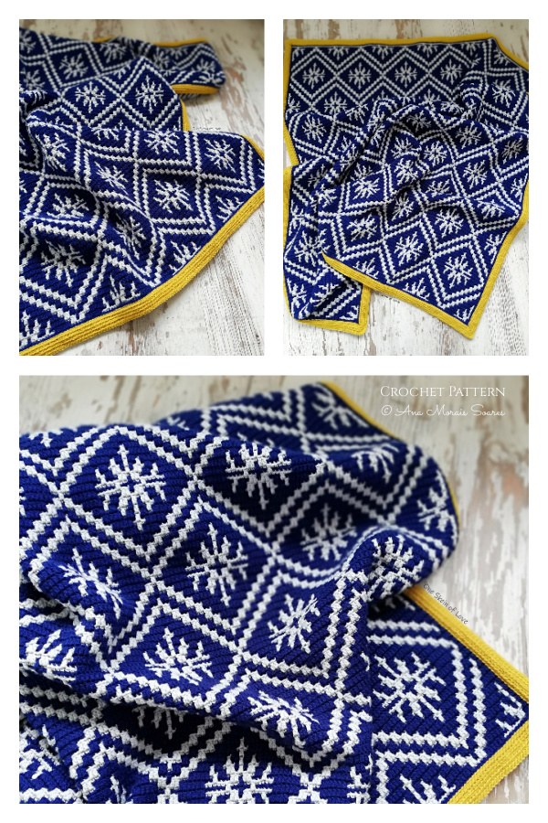 Midnight Snowflakes Blanket Crochet pattern