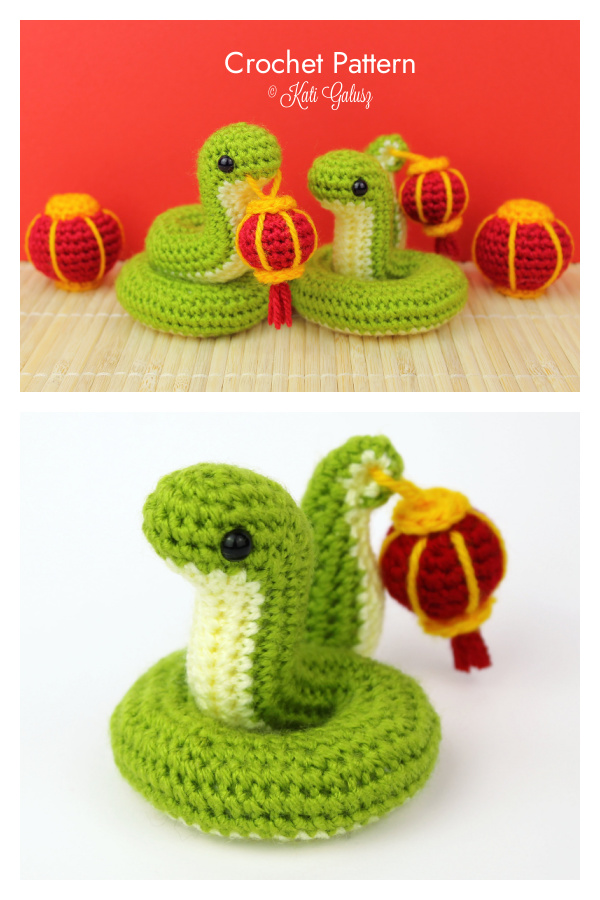 Crochet Snake with lanterns Amigurumi Patterns