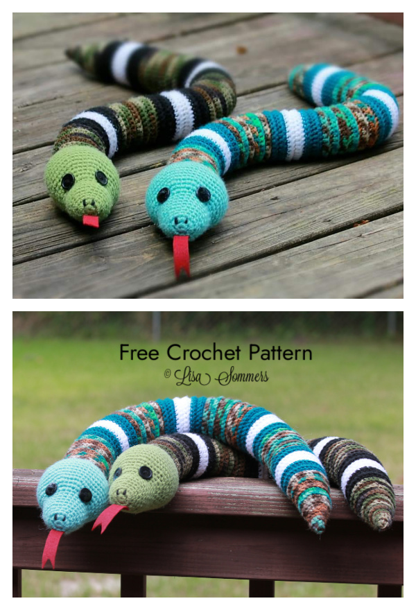 Crochet Boa Snake Amigurumi Free Patterns