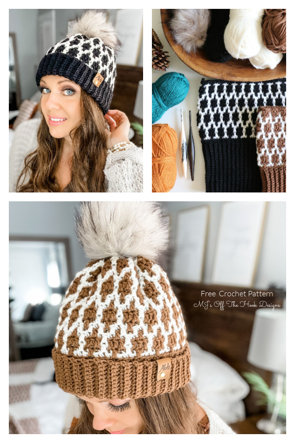 Modish Mosaic Hat Crochet Free Pattern