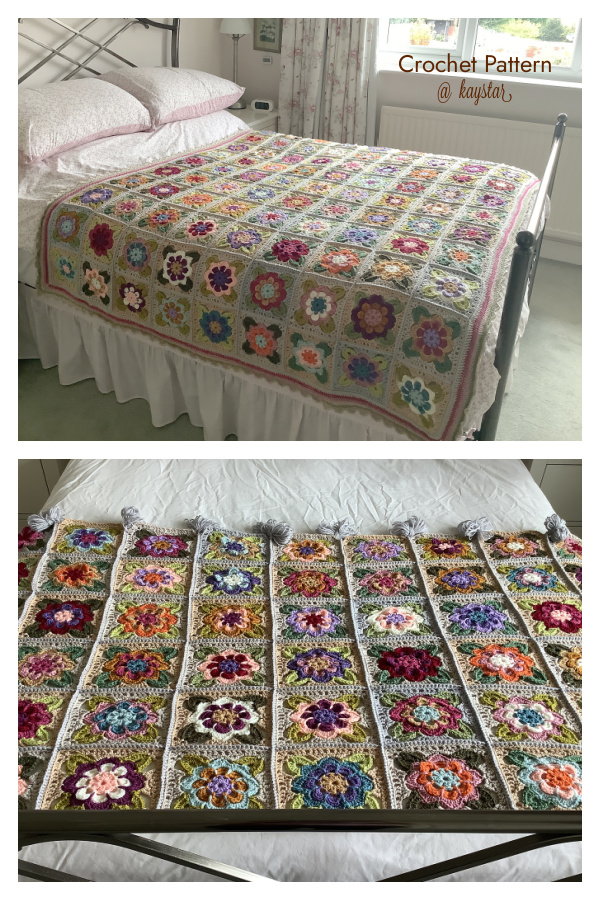 Painted Roses Blanket Crochet Pattern