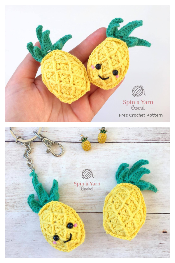 Amigurumi Pineapple Keychain Free Crochet Pattern