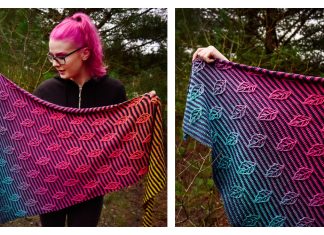 Colorwork Glowing Leaf shawl Crochet Pattern Colorwork Glowing Leaf shawl Crochet Pattern