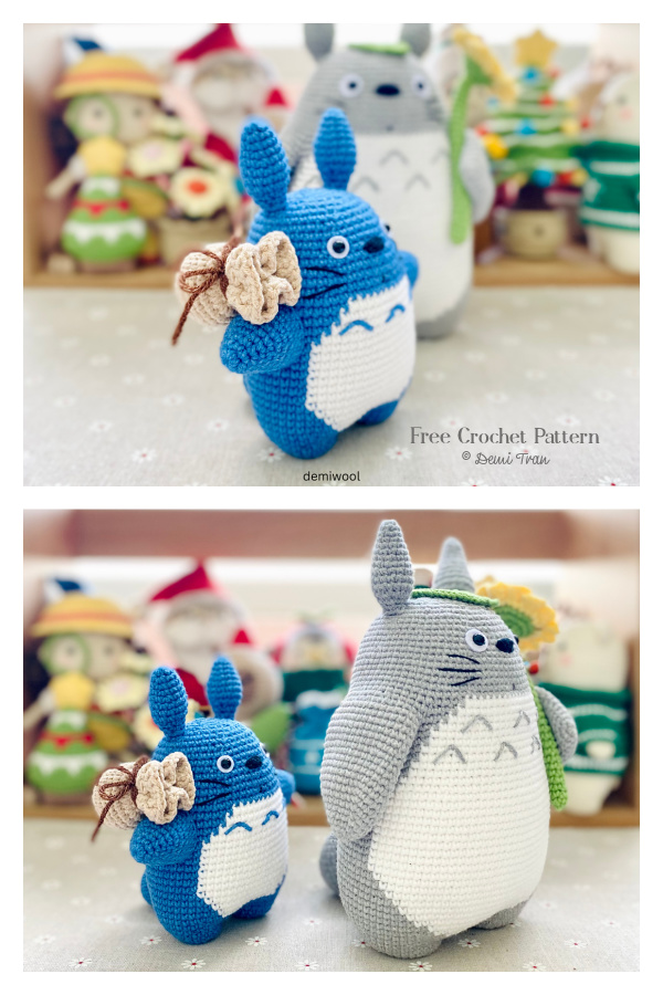 Crochet Blue Totoro Amigurumi Free Pattern