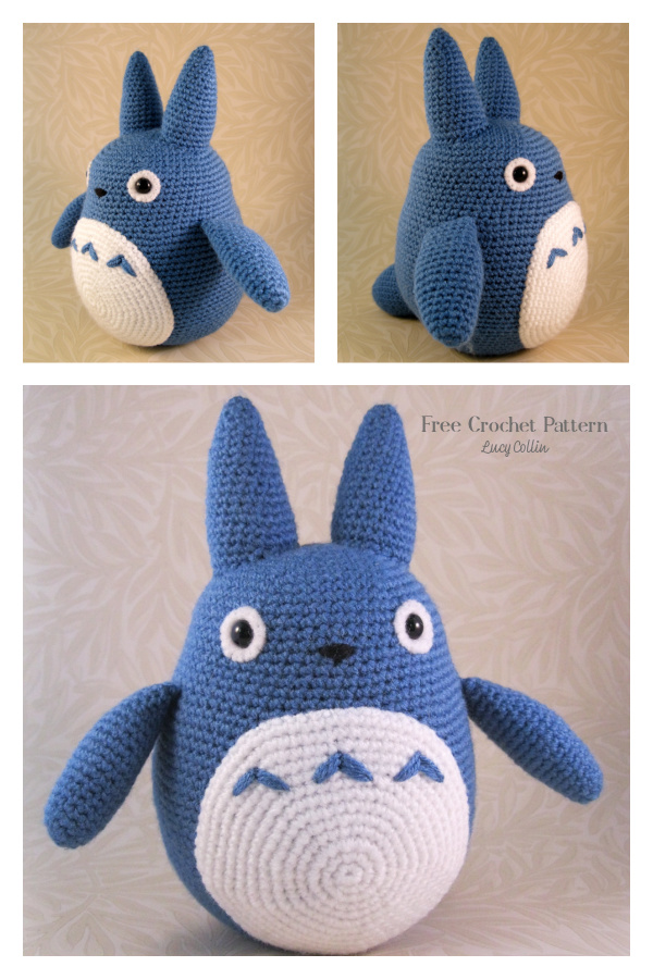 Crochet Blue Totoro Amigurumi Free Pattern