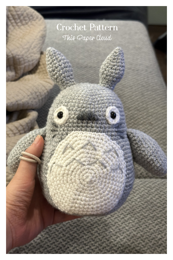 Crochet Totoro Plushie with Tail Amigurumi Free Patterns