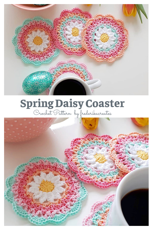 Spring Daisy Coaster Crochet Pattern