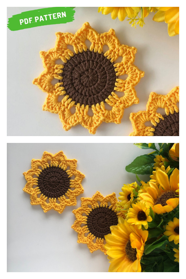 Sunflower Coaster Crochet Pattern