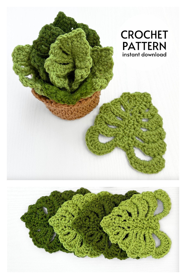 Monstera Leaf Coaster Set Crochet Pattern