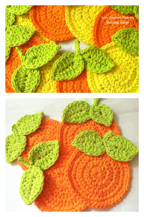 Oranges & Lemons Citrus Coasters Free Crochet Patterns