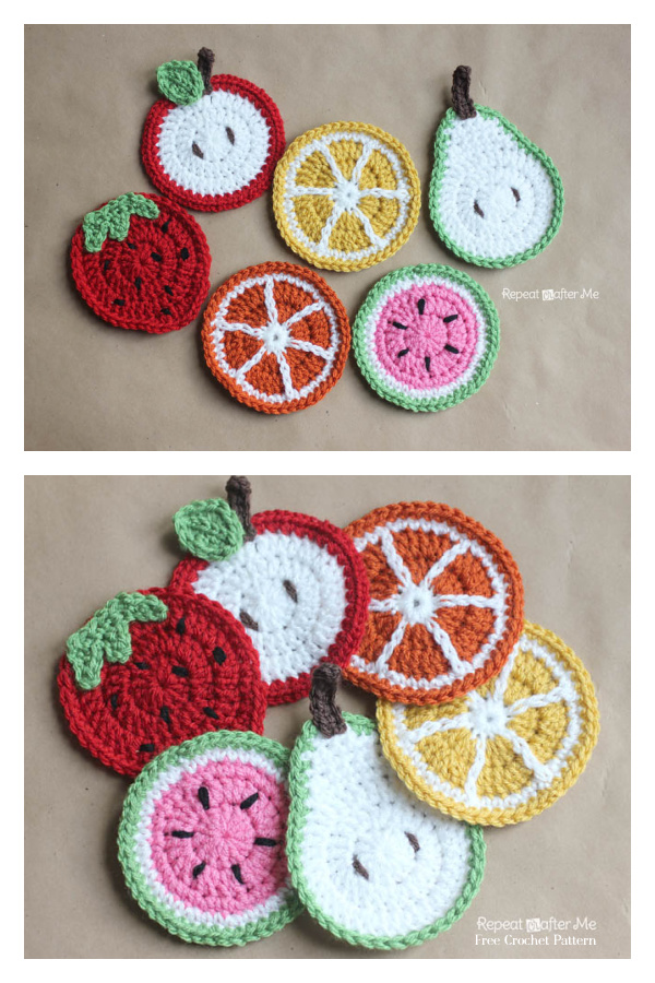 Fruit Coaster Free Crochet Patterns