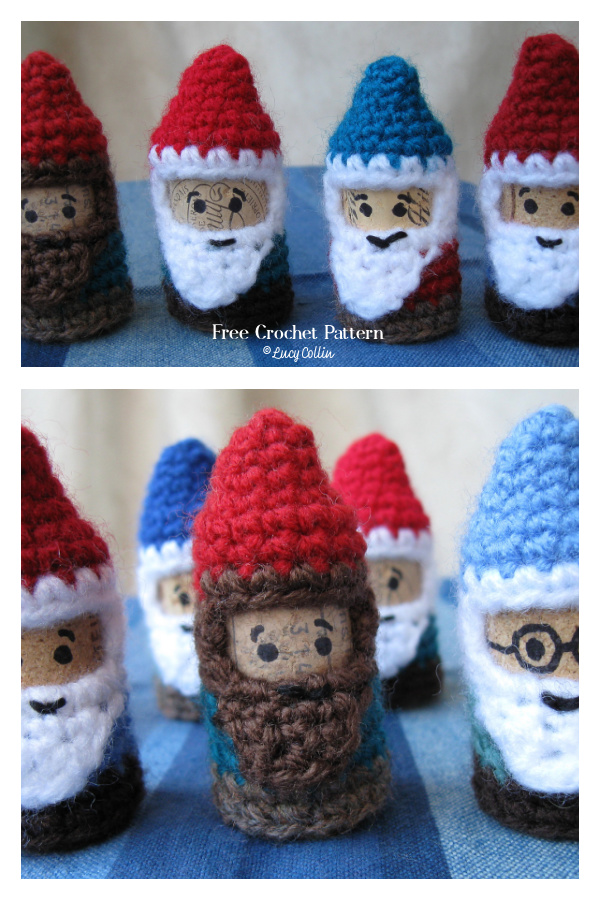 Cork and Crochet Gnomes Cork Critters Free Crochet Pattern