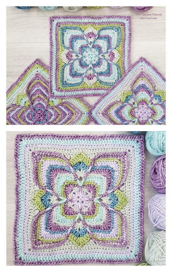 Lise Afghan Block Free Crochet Pattern