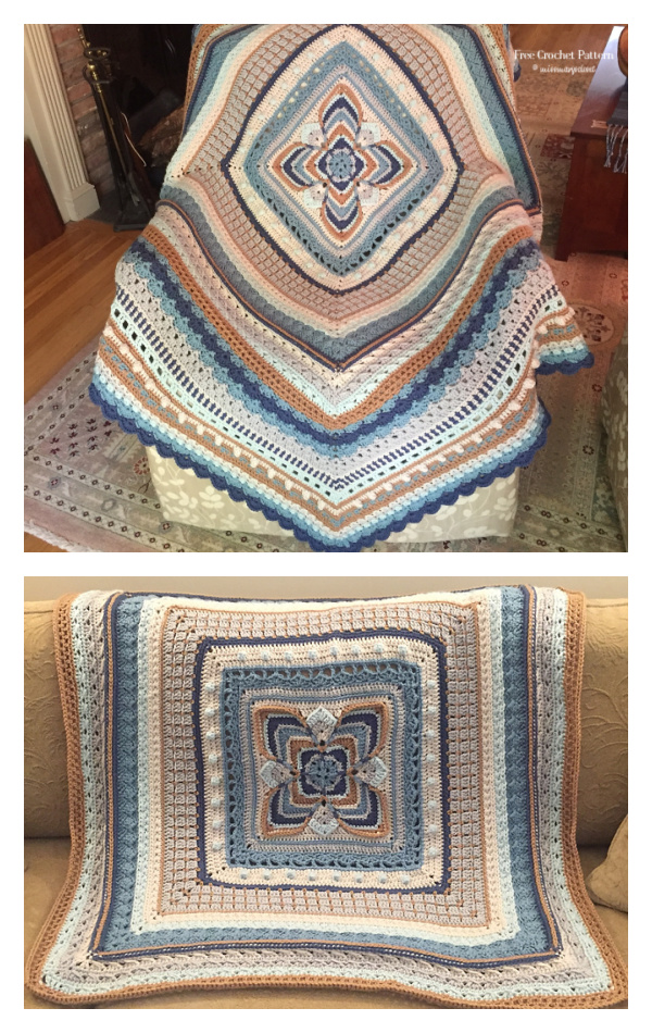Lise Afghan Block Free Crochet Pattern