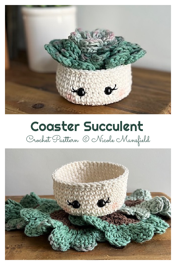 Coaster Succulent Crochet Pattern