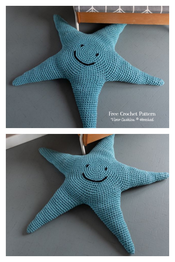 Large Star Fish Floor Cushion Free Crochet Pattern