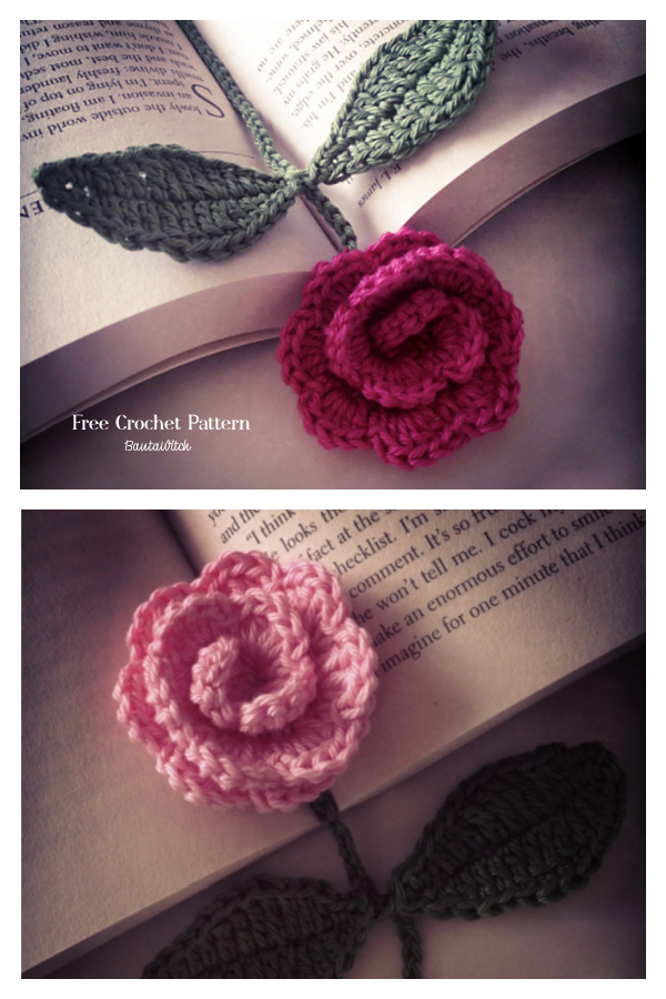 Rose Bookmark Free Crochet Pattern