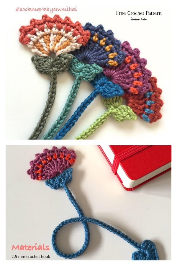 Flower Bookmark Free Crochet Pattern