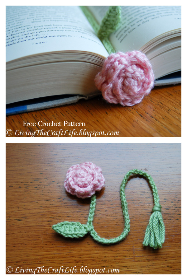 Flower Stem Bookmark Free Crochet Pattern