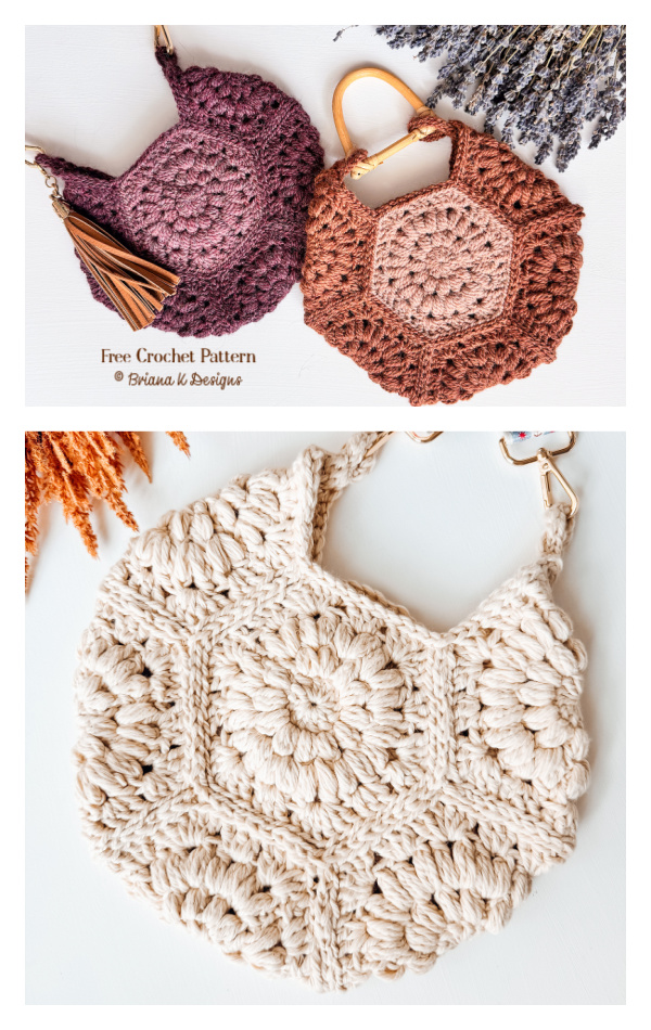 Seven Hexi Granny Square Bag Free Crochet Patterns