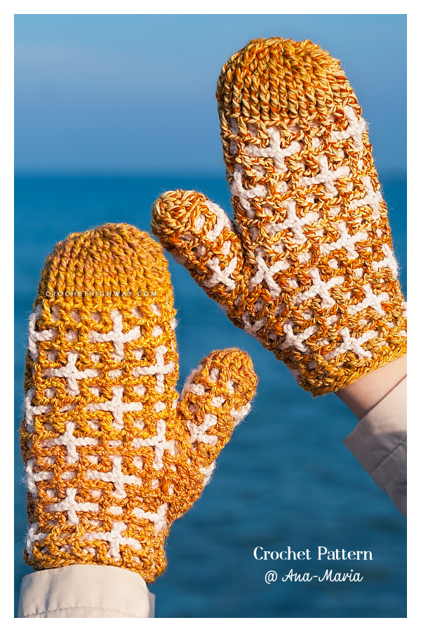 Reversible Scorpio Mitts Set Crochet Patterns