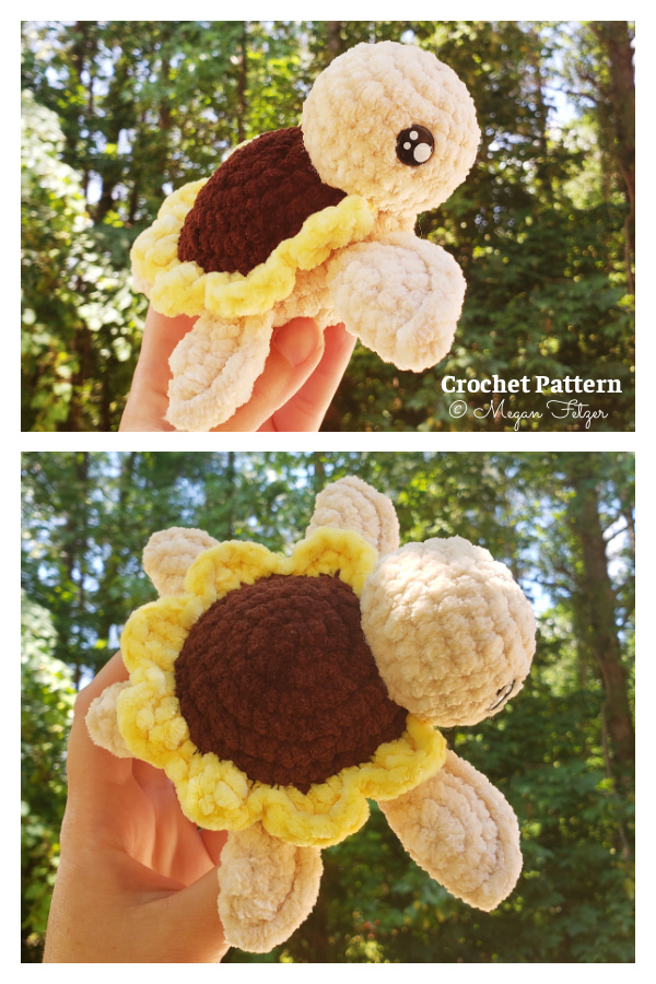 Crochet Sunflower Turtle Amigurumi Pattern