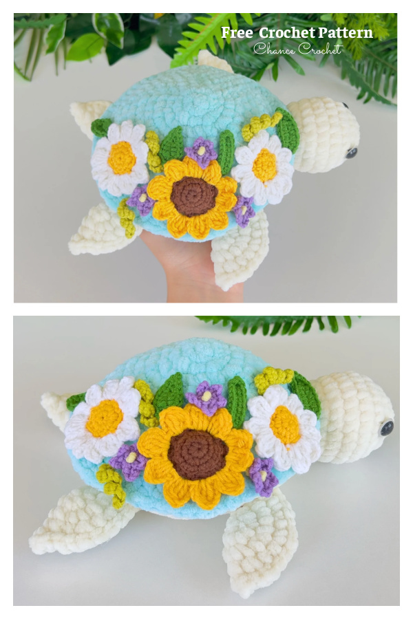 Crochet Flower Turtle Amigurumi Free Pattern
